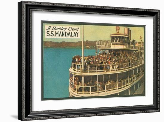 S.S. Mandalay, Crowded Ferry-null-Framed Art Print