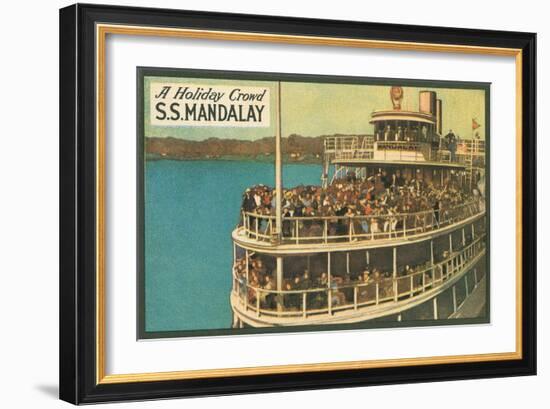 S.S. Mandalay, Crowded Ferry-null-Framed Art Print