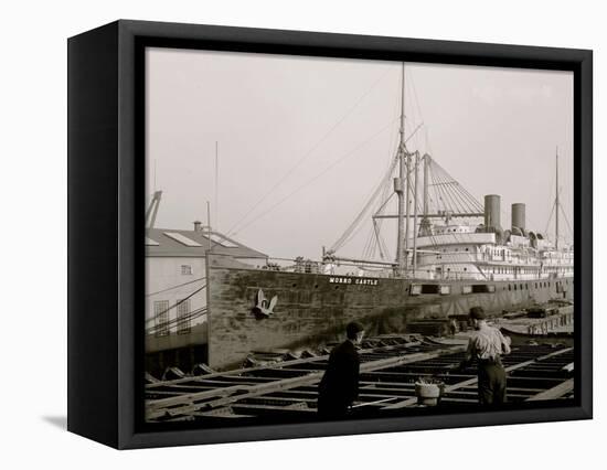 S.S. Morro Castle, Cramps Shipyards, Philadelphia-null-Framed Stretched Canvas