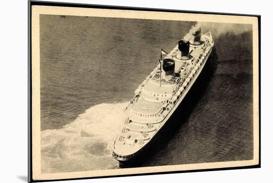 S.S. Normandie, Cgt, Fliegeraufnahme,Transatlantique-null-Mounted Giclee Print