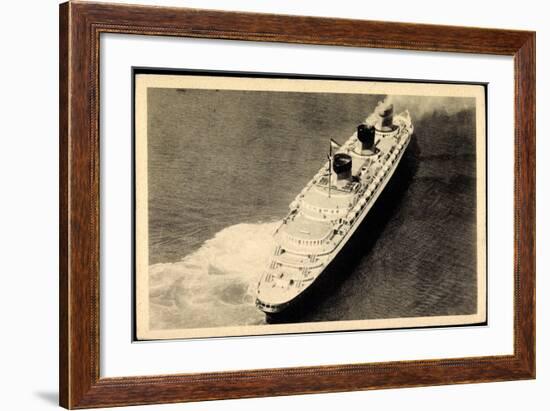 S.S. Normandie, Cgt, Fliegeraufnahme,Transatlantique-null-Framed Giclee Print