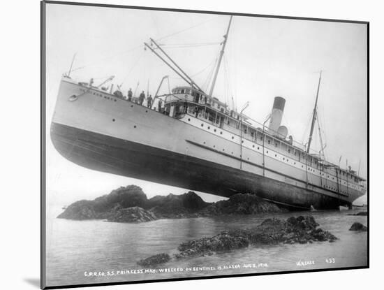 S.S. Princess May Wrecked on Sentinel Island, Alaska, August 5, 1910-null-Mounted Photographic Print