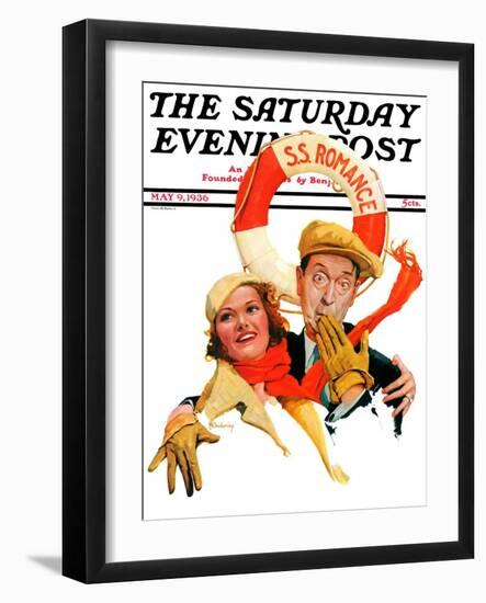 "S. S. Romance," Saturday Evening Post Cover, May 9, 1936-Charles R. Chickering-Framed Giclee Print