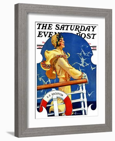 "S. S. Vacation," Saturday Evening Post Cover, July 20, 1929-Elbert Mcgran Jackson-Framed Giclee Print