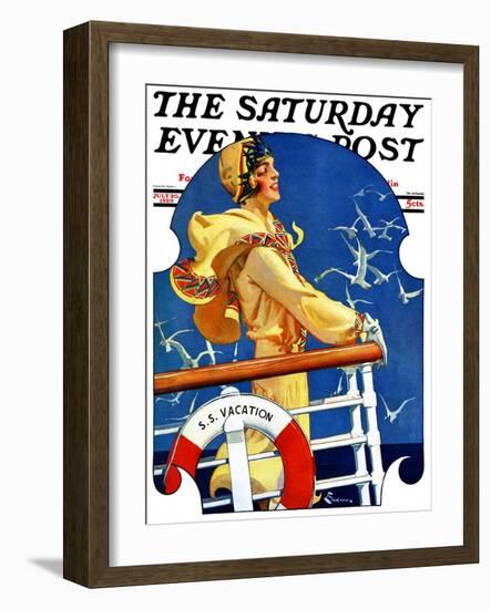 "S. S. Vacation," Saturday Evening Post Cover, July 20, 1929-Elbert Mcgran Jackson-Framed Giclee Print