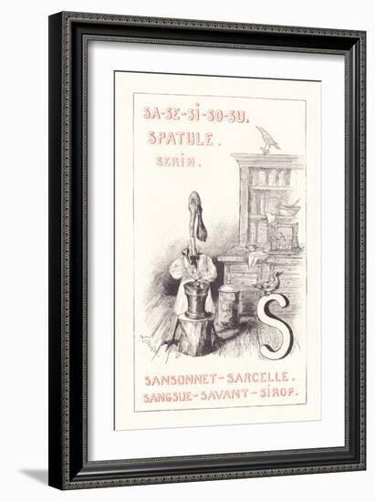 S: SA SE SI SO SU - Spatula - Serin - Sansonnet - Teal - Leech - Scholar - Syrup,1879 (Engraving)-Fortune Louis Meaulle-Framed Giclee Print