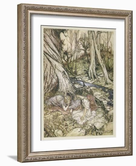 S, Speare: Hermia and Helen-Arthur Rackham-Framed Art Print