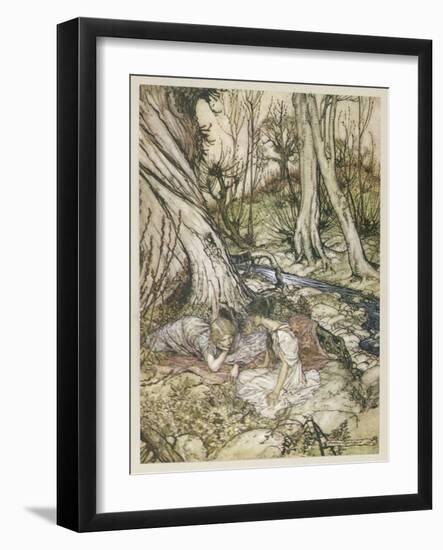 S, Speare: Hermia and Helen-Arthur Rackham-Framed Art Print