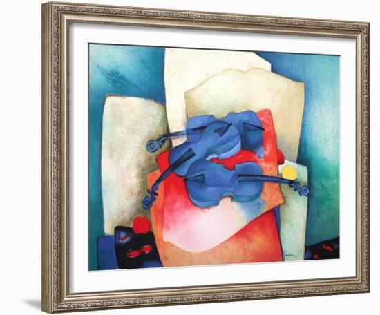 S - Violon Bleus-Claude Gaveau-Framed Limited Edition