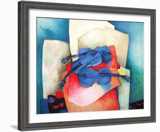 S - Violon Bleus-Claude Gaveau-Framed Limited Edition