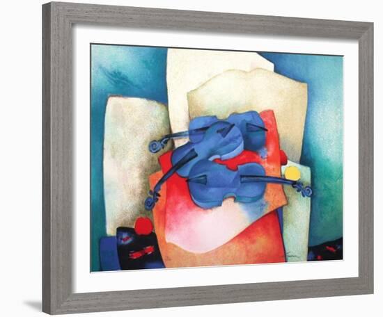 S - Violon Bleus-Claude Gaveau-Framed Limited Edition