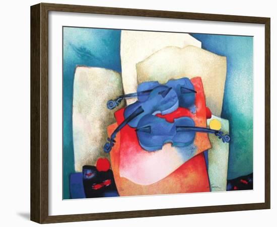 S - Violon Bleus-Claude Gaveau-Framed Limited Edition