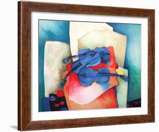 S - Violon Bleus-Claude Gaveau-Framed Limited Edition