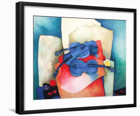 S - Violon Bleus-Claude Gaveau-Framed Limited Edition