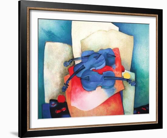 S - Violon Bleus-Claude Gaveau-Framed Limited Edition