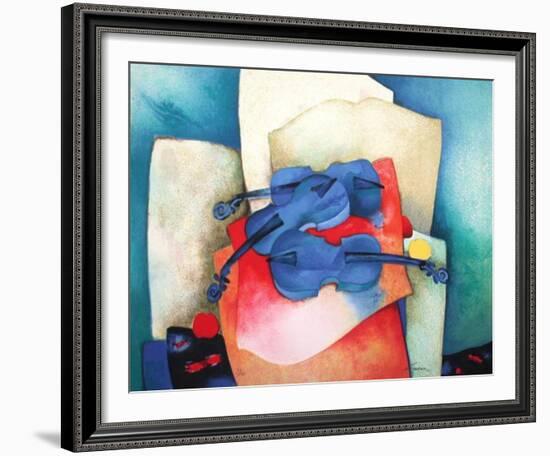 S - Violon Bleus-Claude Gaveau-Framed Limited Edition