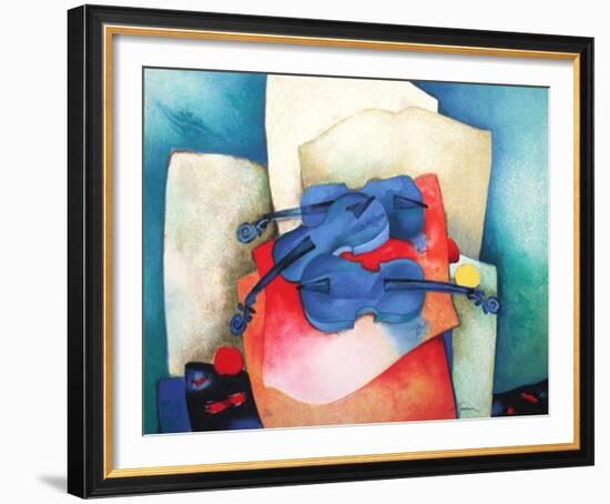 S - Violon Bleus-Claude Gaveau-Framed Limited Edition