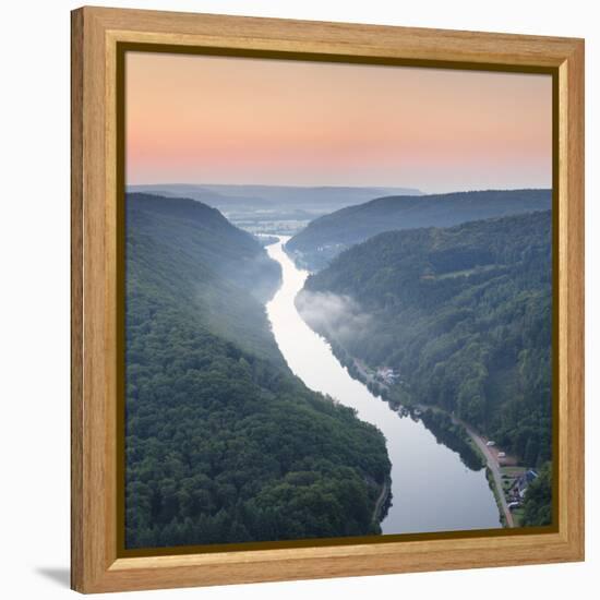 Saar Loop (Grosse Saarschleife) Seen from Cloef Viewing Point, Germany-Markus Lange-Framed Premier Image Canvas