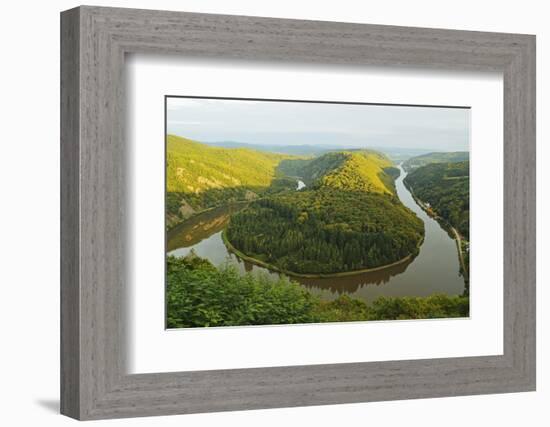 Saar River Loop at Mettlach, Rhineland-Palatinate, Germany, Europe-Jochen Schlenker-Framed Photographic Print