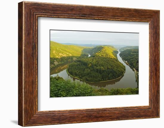 Saar River Loop at Mettlach, Rhineland-Palatinate, Germany, Europe-Jochen Schlenker-Framed Photographic Print