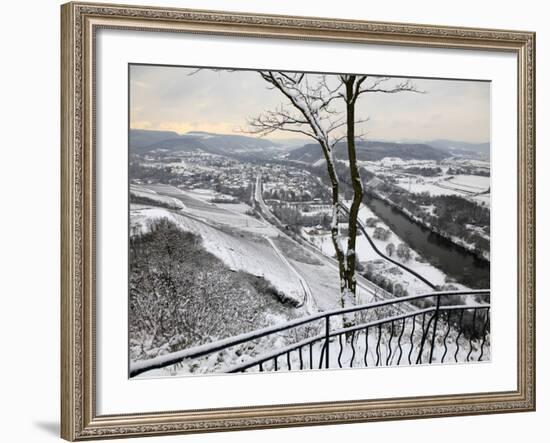 Saar Valley Near Wiltingen in Winter, Rhineland-Palatinate, Germany, Europe-Hans Peter Merten-Framed Photographic Print