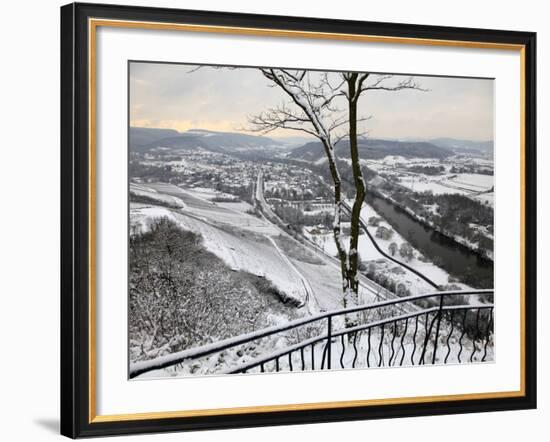 Saar Valley Near Wiltingen in Winter, Rhineland-Palatinate, Germany, Europe-Hans Peter Merten-Framed Photographic Print