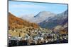 Saas Fee resort in autumn, Valais, Swiss Alps, Switzerland, Europe-Christian Kober-Mounted Photographic Print