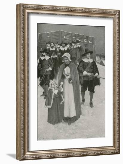 Sabbath-Day with the Pilgrim Fathers at their First Settlement in New Plymouth-William Henry Margetson-Framed Giclee Print