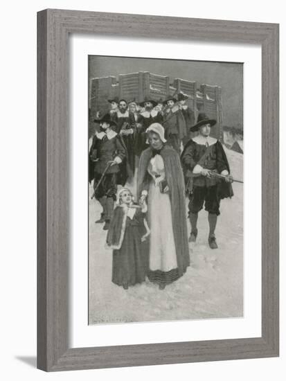 Sabbath-Day with the Pilgrim Fathers at their First Settlement in New Plymouth-William Henry Margetson-Framed Giclee Print