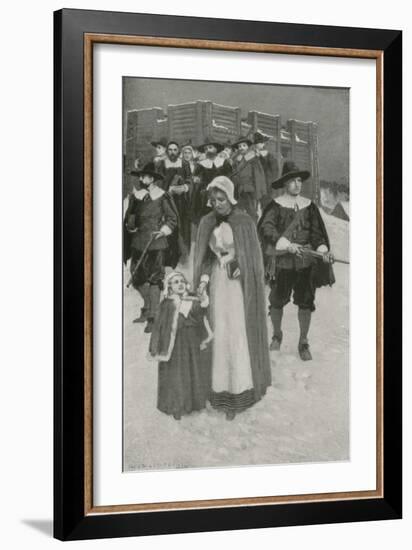 Sabbath-Day with the Pilgrim Fathers at their First Settlement in New Plymouth-William Henry Margetson-Framed Giclee Print