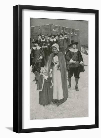 Sabbath-Day with the Pilgrim Fathers at their First Settlement in New Plymouth-William Henry Margetson-Framed Giclee Print