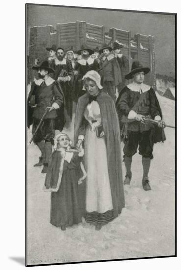 Sabbath-Day with the Pilgrim Fathers at their First Settlement in New Plymouth-William Henry Margetson-Mounted Giclee Print