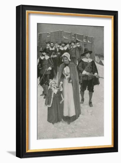 Sabbath-Day with the Pilgrim Fathers at their First Settlement in New Plymouth-William Henry Margetson-Framed Giclee Print