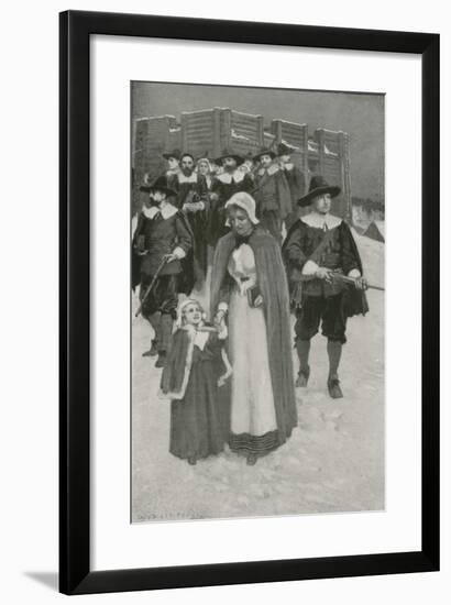 Sabbath-Day with the Pilgrim Fathers at their First Settlement in New Plymouth-William Henry Margetson-Framed Giclee Print