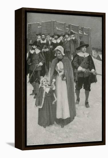 Sabbath-Day with the Pilgrim Fathers at their First Settlement in New Plymouth-William Henry Margetson-Framed Premier Image Canvas