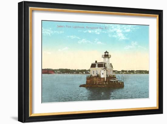 Sabin's Point Lighthouse, Narragansett Bay, Rhode Island-null-Framed Premium Giclee Print