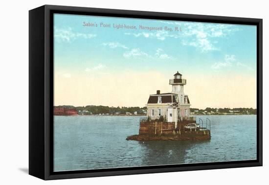 Sabin's Point Lighthouse, Narragansett Bay, Rhode Island-null-Framed Stretched Canvas