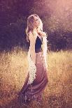Young Woman Outdoors Wearing a Shawl-Sabine Rosch-Photographic Print