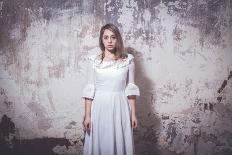 Young Woman Wearing White Dress-Sabine Rosch-Photographic Print