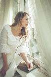 Young Woman Wearing White Dress-Sabine Rosch-Photographic Print