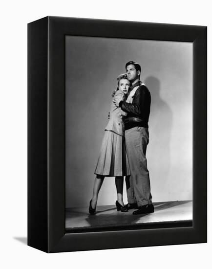 SABOTEUR, 1942 directed by ALFRED HITCHCOCK Priscilla Lane / Robert Cummings (b/w photo)-null-Framed Stretched Canvas