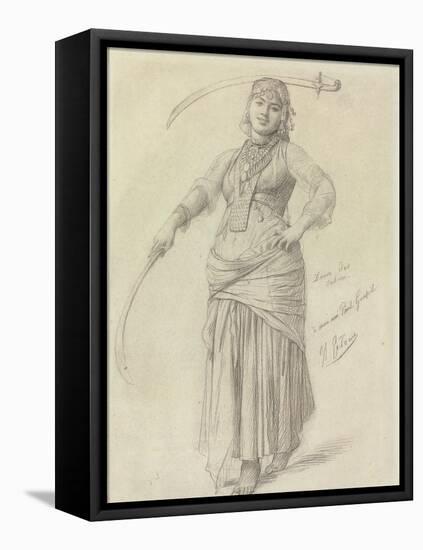 Sabre Dance (Pencil on Paper)-Jean Leon Gerome-Framed Premier Image Canvas