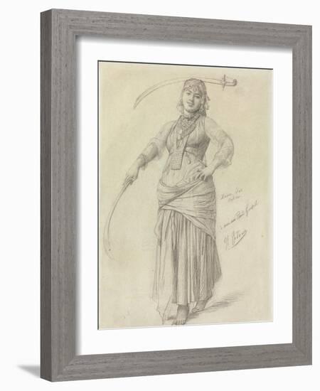 Sabre Dance (Pencil on Paper)-Jean Leon Gerome-Framed Giclee Print