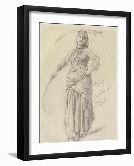 Sabre Dance (Pencil on Paper)-Jean Leon Gerome-Framed Giclee Print