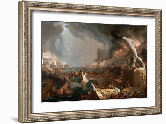 Sac De Rome (455) - Le Destin Des Empires - Destruction - Par Thomas Cole - 1836- New York Historic-Thomas Cole-Framed Giclee Print