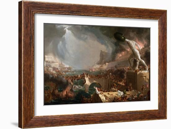 Sac De Rome (455) - Le Destin Des Empires - Destruction - Par Thomas Cole - 1836- New York Historic-Thomas Cole-Framed Giclee Print