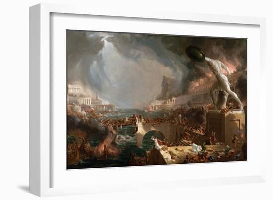 Sac De Rome (455) - Le Destin Des Empires - Destruction - Par Thomas Cole - 1836- New York Historic-Thomas Cole-Framed Giclee Print
