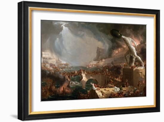 Sac De Rome (455) - Le Destin Des Empires - Destruction - Par Thomas Cole - 1836- New York Historic-Thomas Cole-Framed Giclee Print