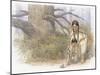 Sacagawea and Her Son are Kneeling Down, Looking at a Large Frog or Toad-Roger Cooke-Mounted Giclee Print