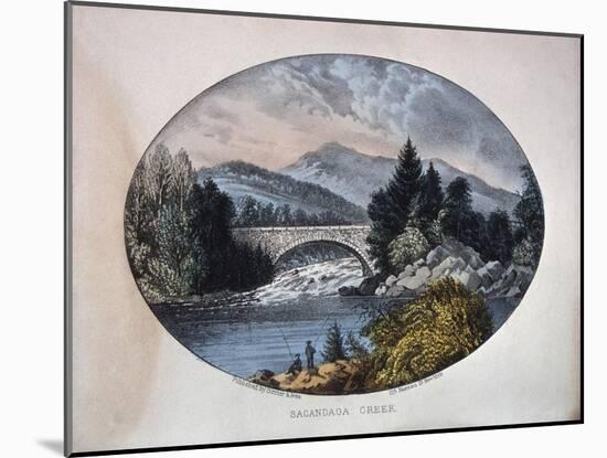 Sacandaga Creek-Currier & Ives-Mounted Giclee Print